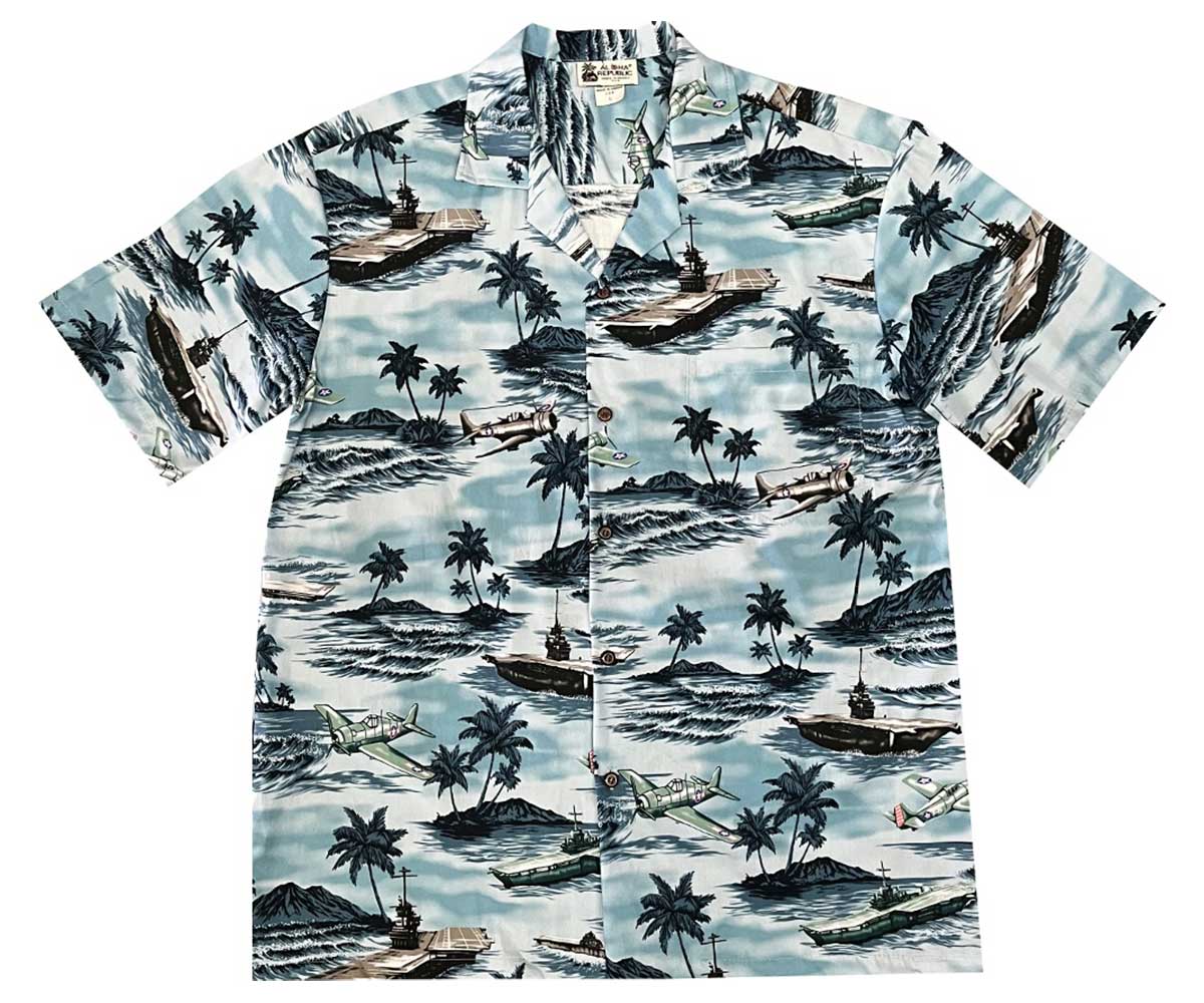 Pacific Aircraft Carrier Slate Hawaiian Shirt