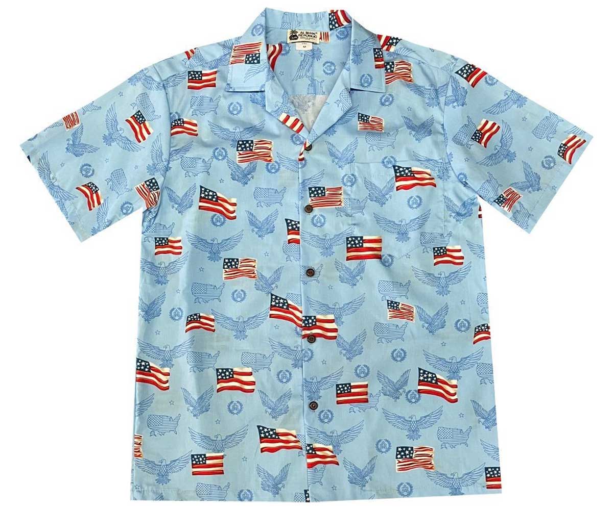 USA Patriotics Blue Hawaiian Shirt