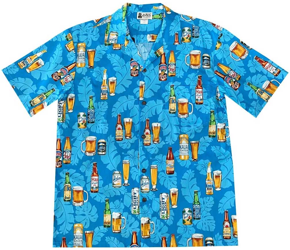 Island Beers Blue Hawaiian Shirt