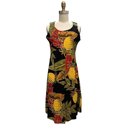 Retro Pineapple Midnight Tank Dress