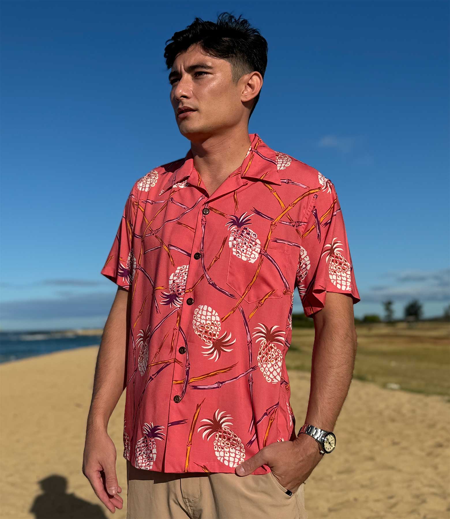 MSA　radiall aloha shirts 23ss SUN SURF SS32292 Hawaiian Aloha Shirt silk navy blue Size M