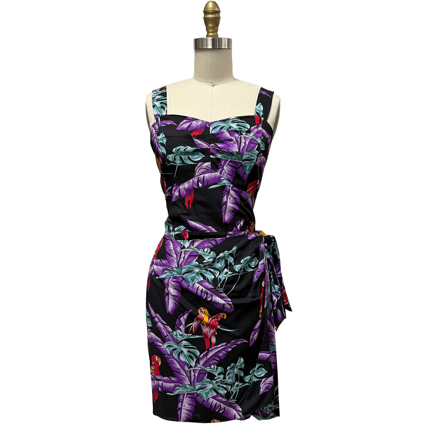 Jungle Bird Black Sarong Dress