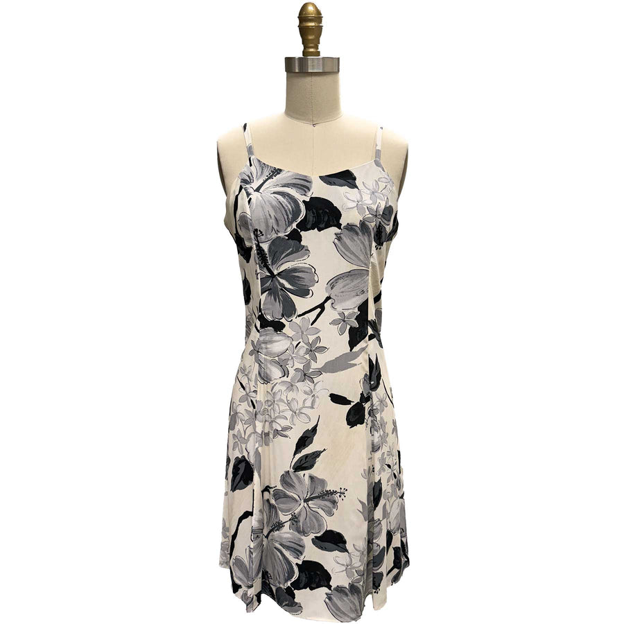 Women's Watercolor Hibiscus Gray Camp Shirt main image 1