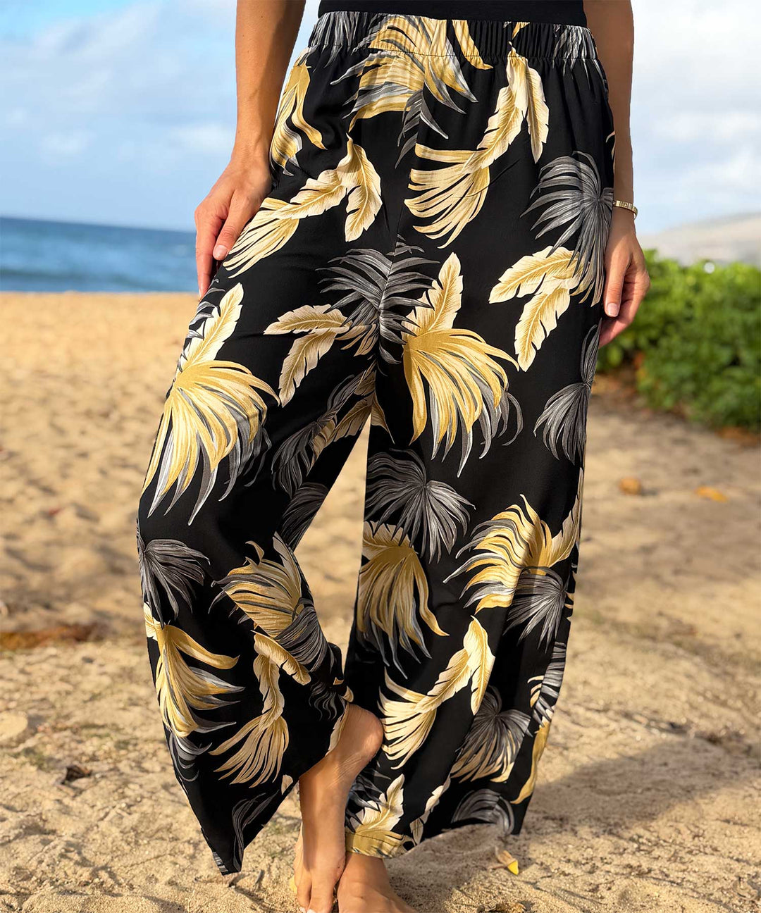 Fan Palm Resort Pants - Black