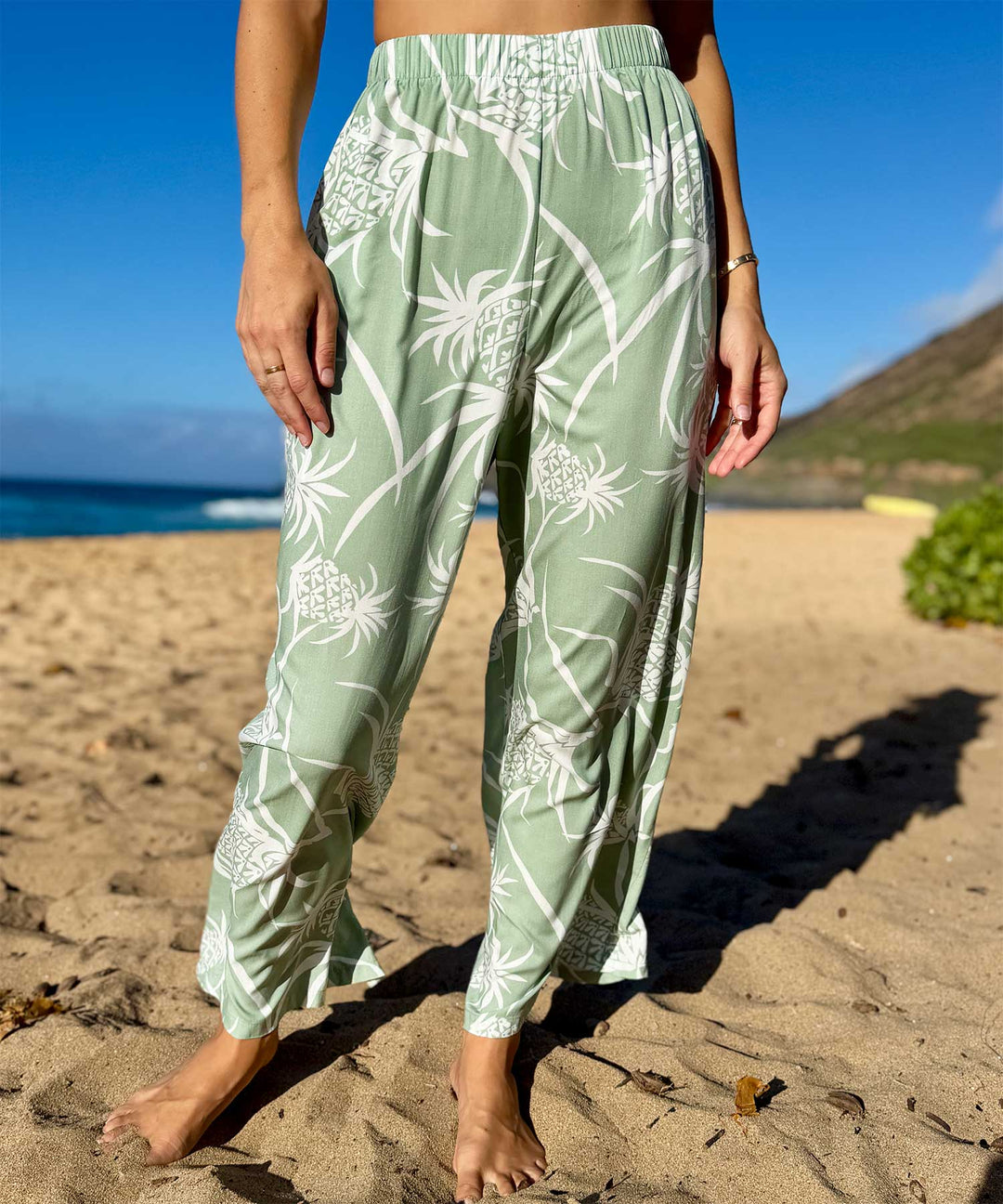 Pineapple Field Resort Pants - Earthy Green