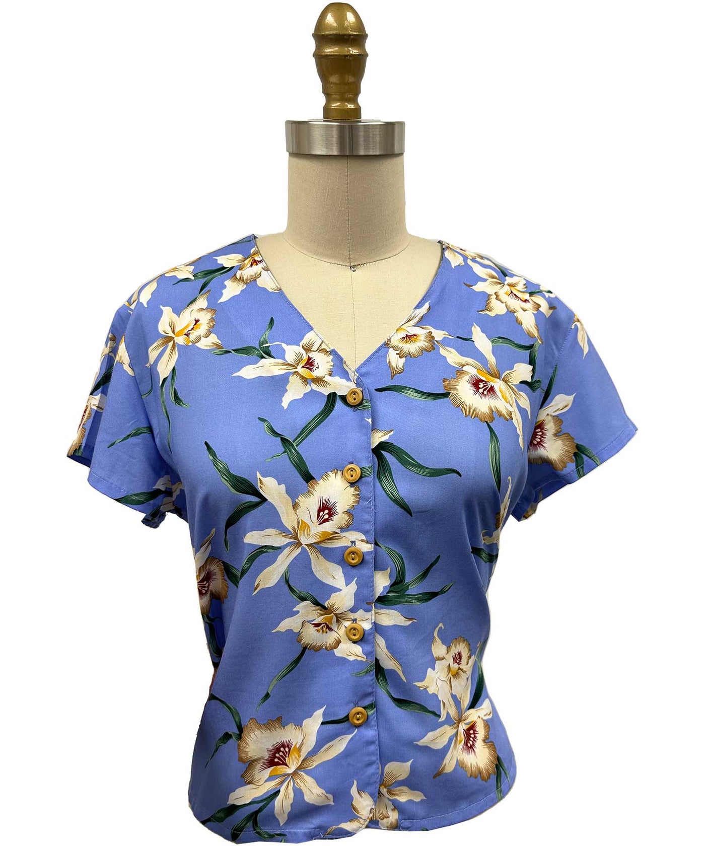 Ladies Star Orchid Periwinkle V-Neck Blouse