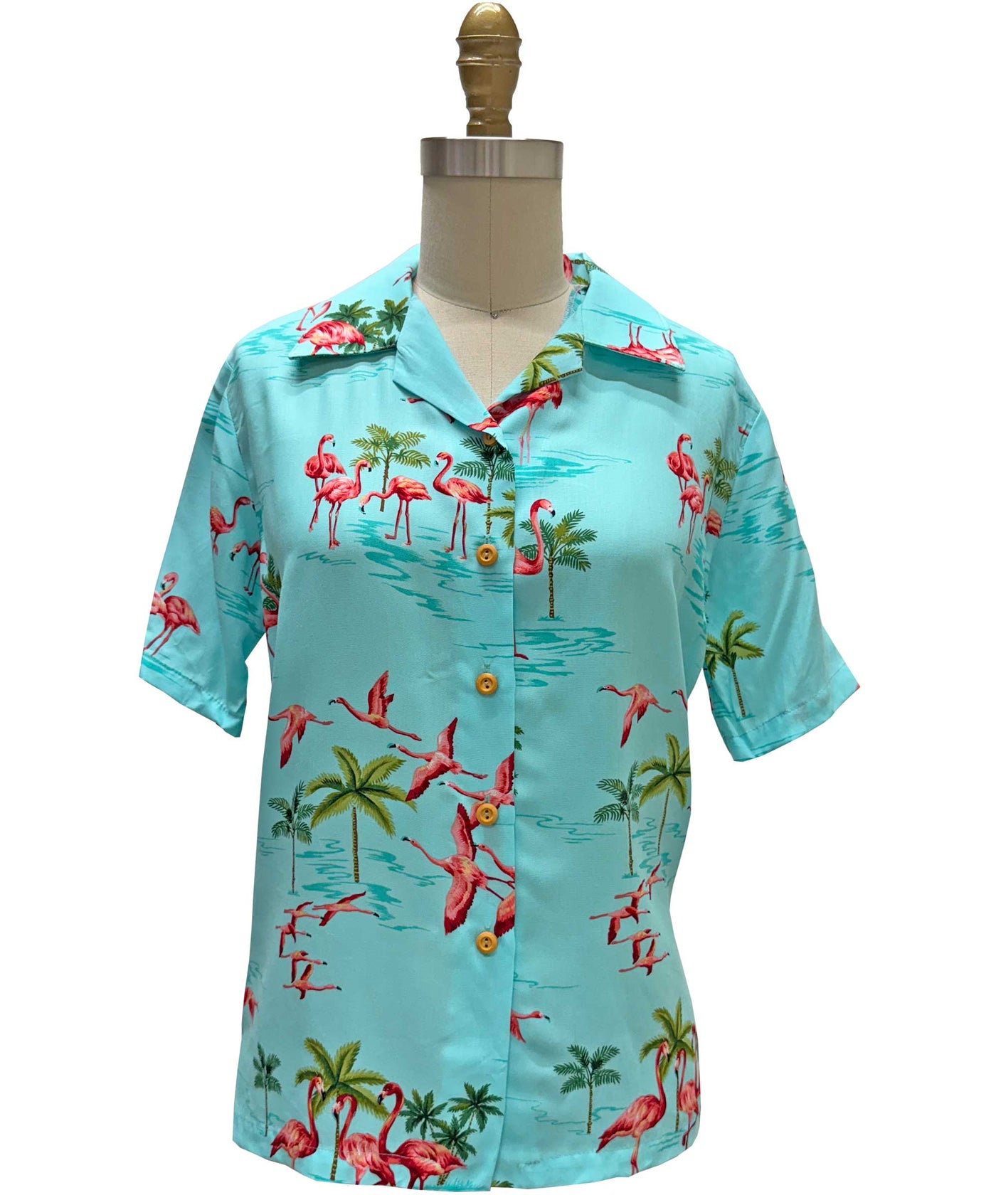 Women's Fine Flamingos Lagoon Camp Shirt