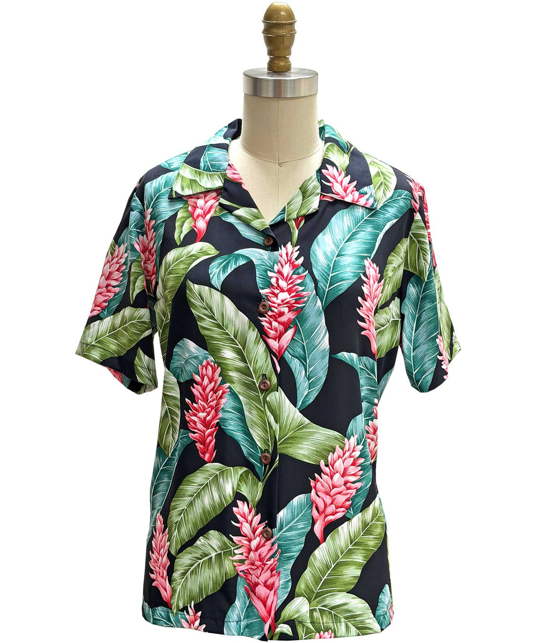 Women's Red Ginger Camp Shirt - Black
