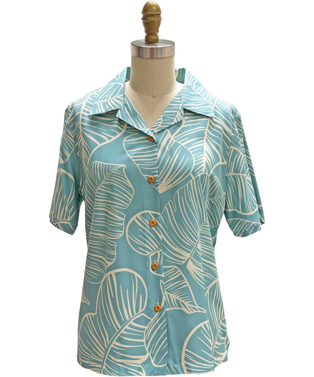 Women's Taro Leaf Camp Shirt - Aqua