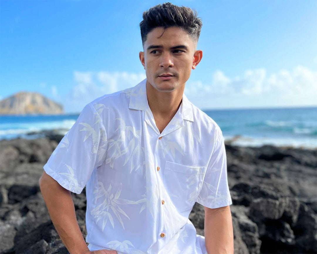 Paradise Found Bamboo Garden White Hawaiian Shirt Paradise Found Bamboo Garden White Hawaiian Shirt