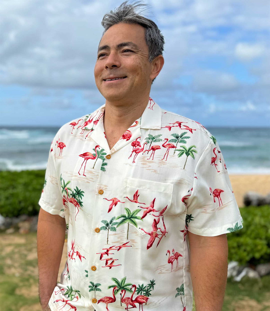 Fine Flamingos Sand Hawaiian Shirt