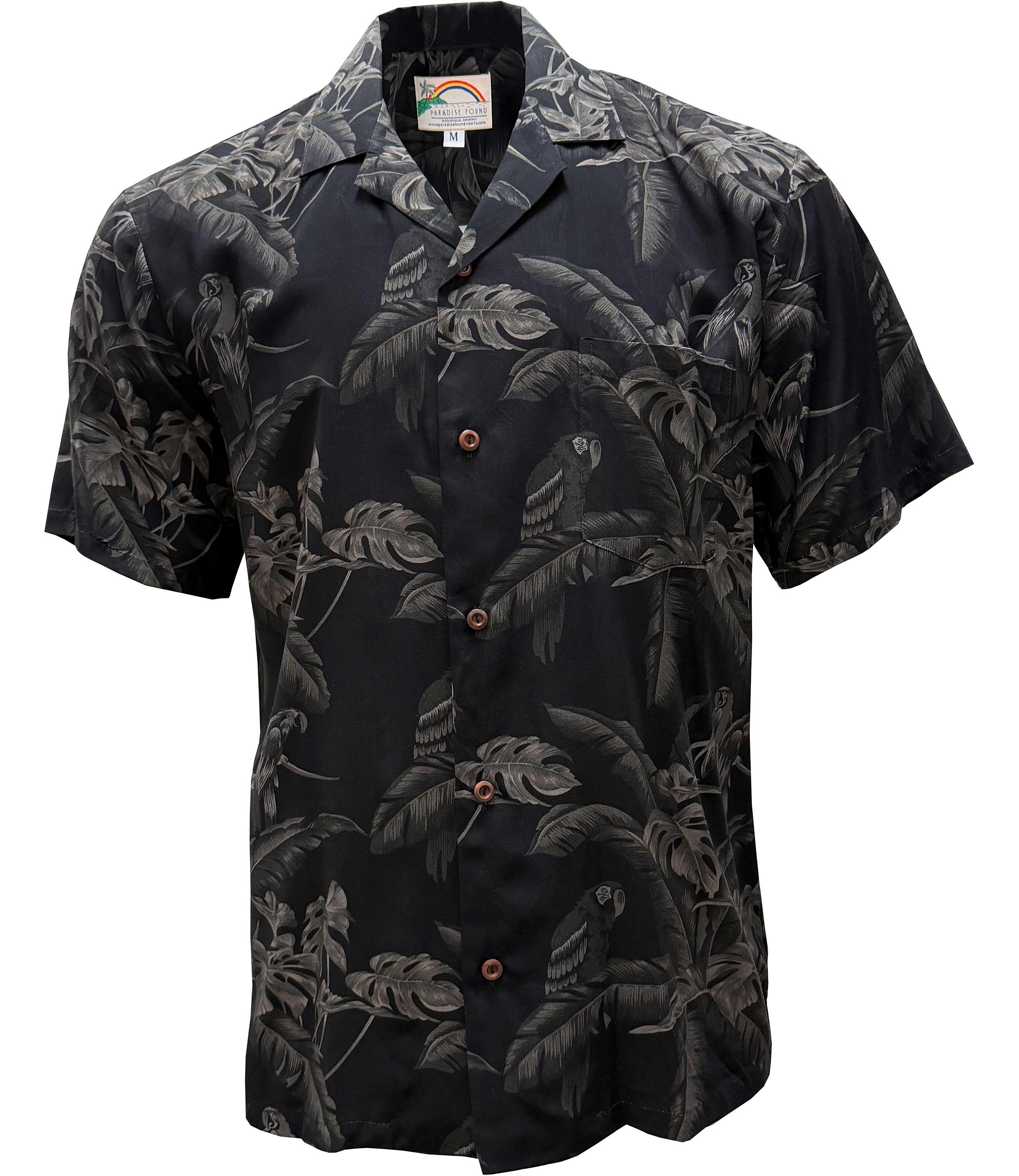 【BLACK】Aloha shirt Aloha Shirt Hibiscus Garden Black – Double Monk