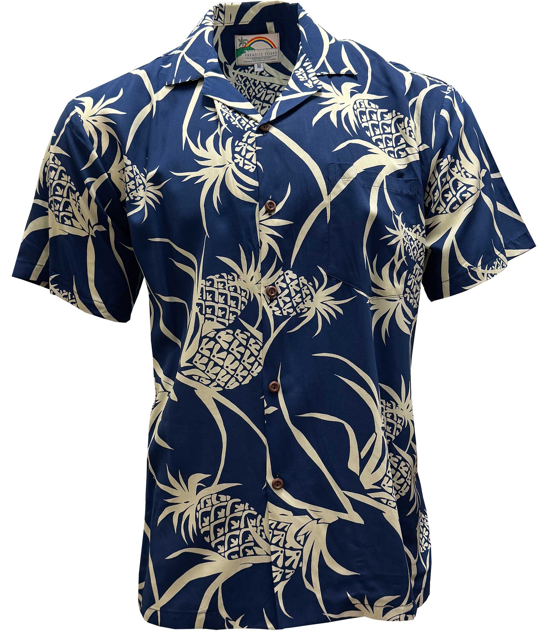 Paradise Found Pineapple Field Aloha Shirt - Midnight Blue