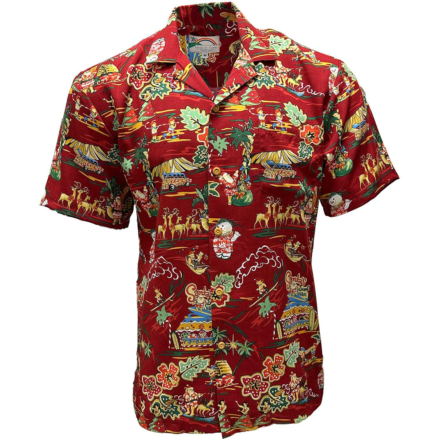 Santa's Surf Shack Red Hawaiian Shirt