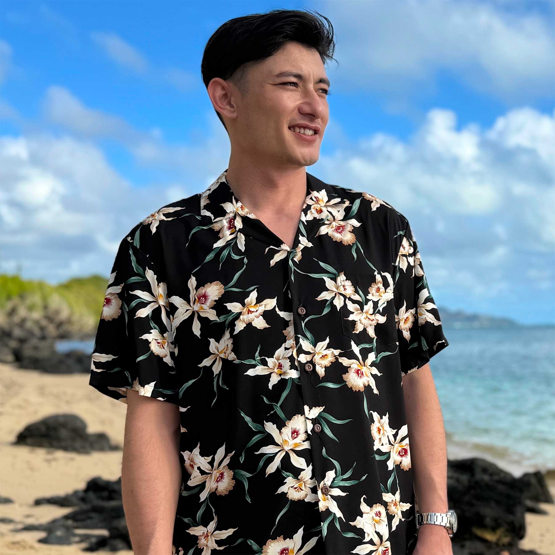 Paradise Found Star Orchid Hawaiian Shirt | AlohaFunWear.com