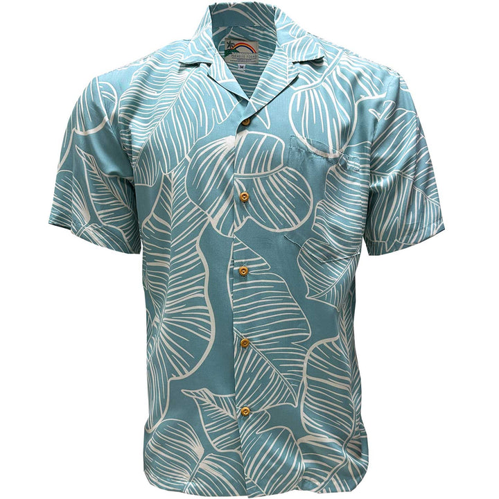 Taro Leaf Aqua Hawaiian Shirt