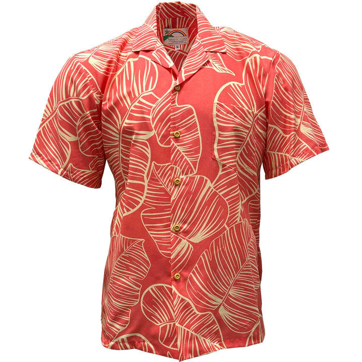 Taro Leaf Coral Hawaiian Shirt