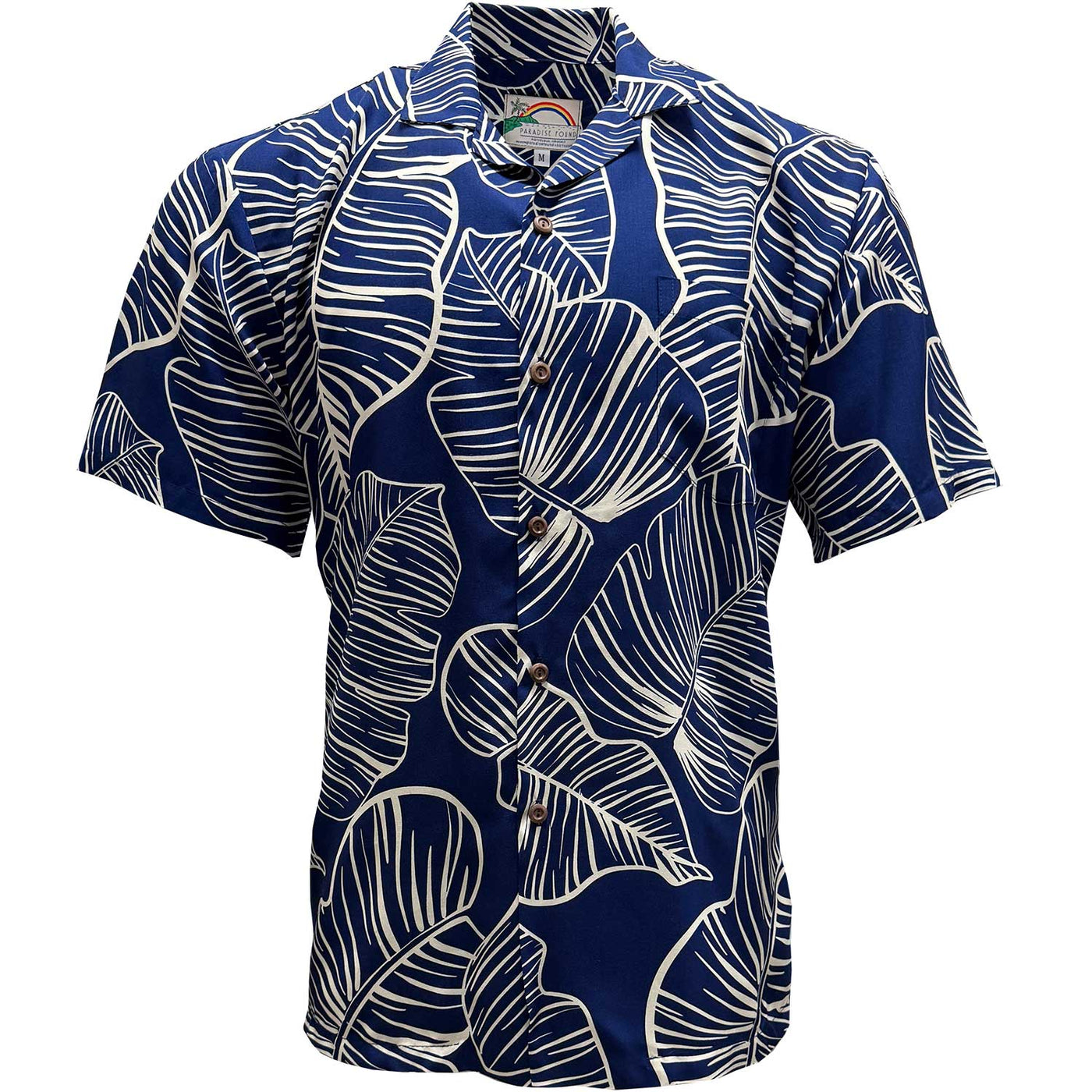 Taro Leaf Deep Blue Hawaiian Shirt