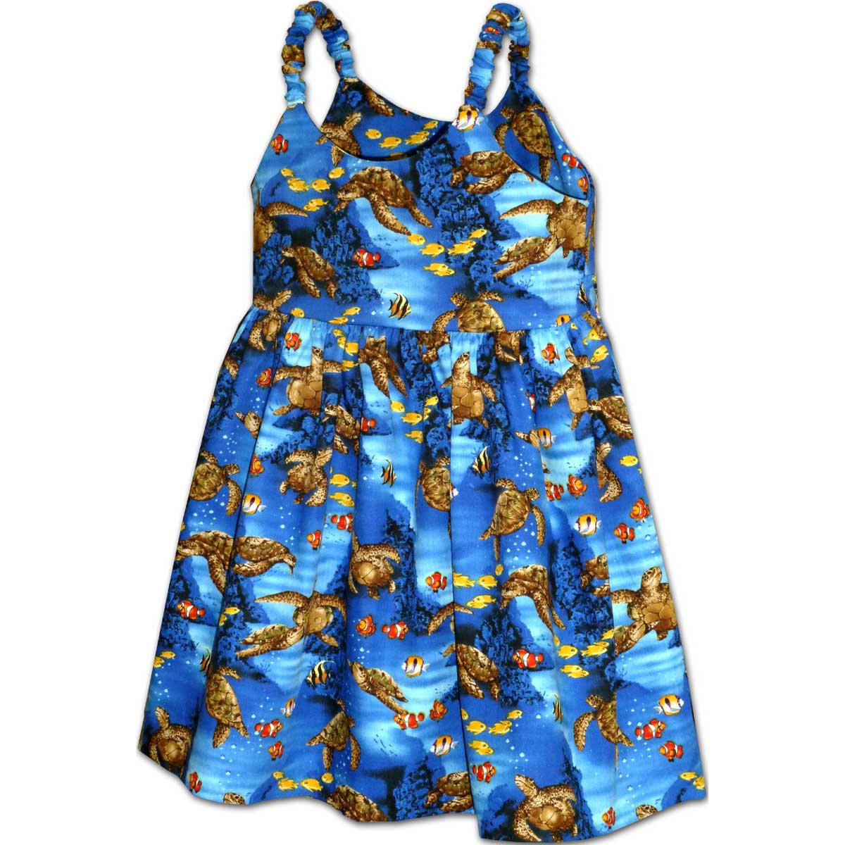 Turtle Reef Blue Girl's Bungee Dress