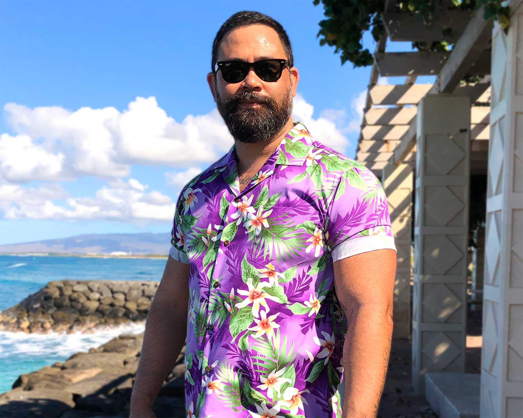 Pacific Legend Vibrant Flower Garden Hawaiian Shirt - Purple