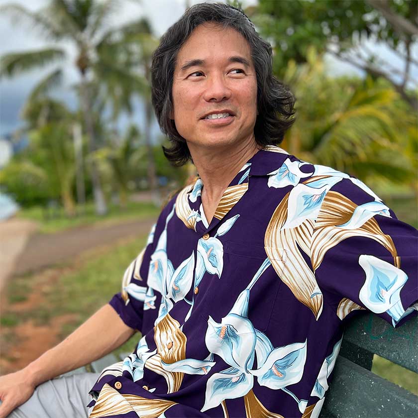 best selling Hawaiian shirts featuring Calla Lily purple by Paradise Found