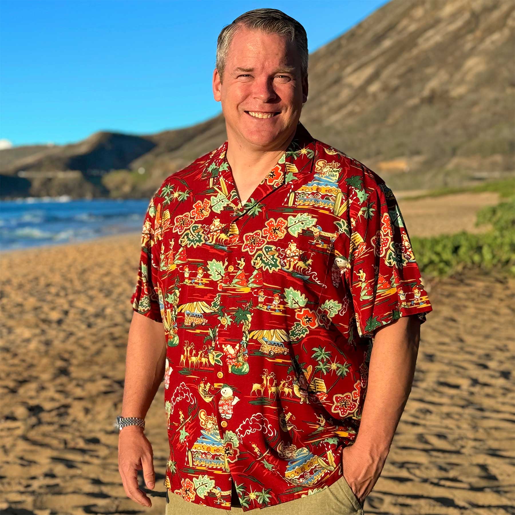 Class Hawaii Navy Blue, Men's Hawaiian Shirt