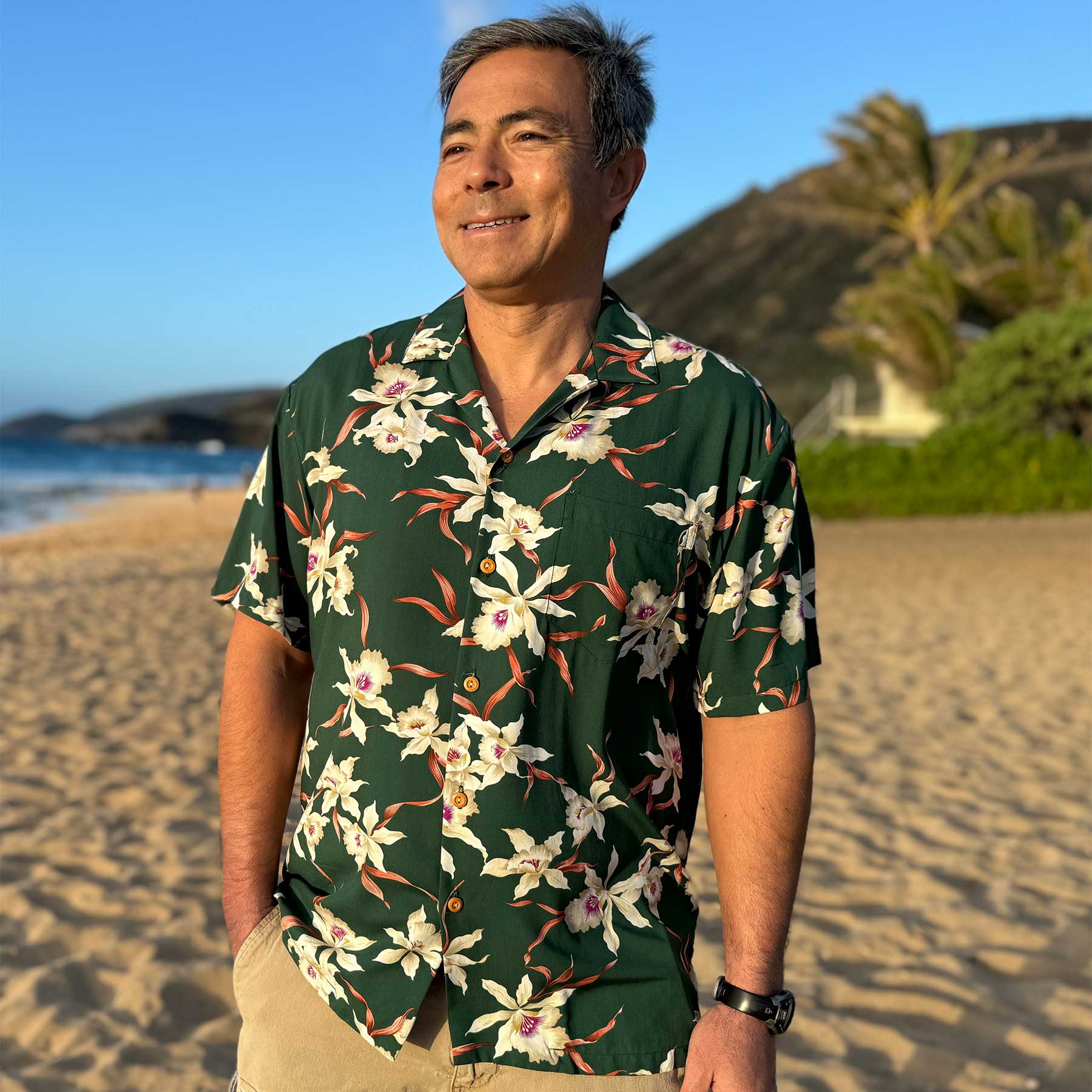 Paradise Found Star Orchid Rainforest Hawaiian Shirt