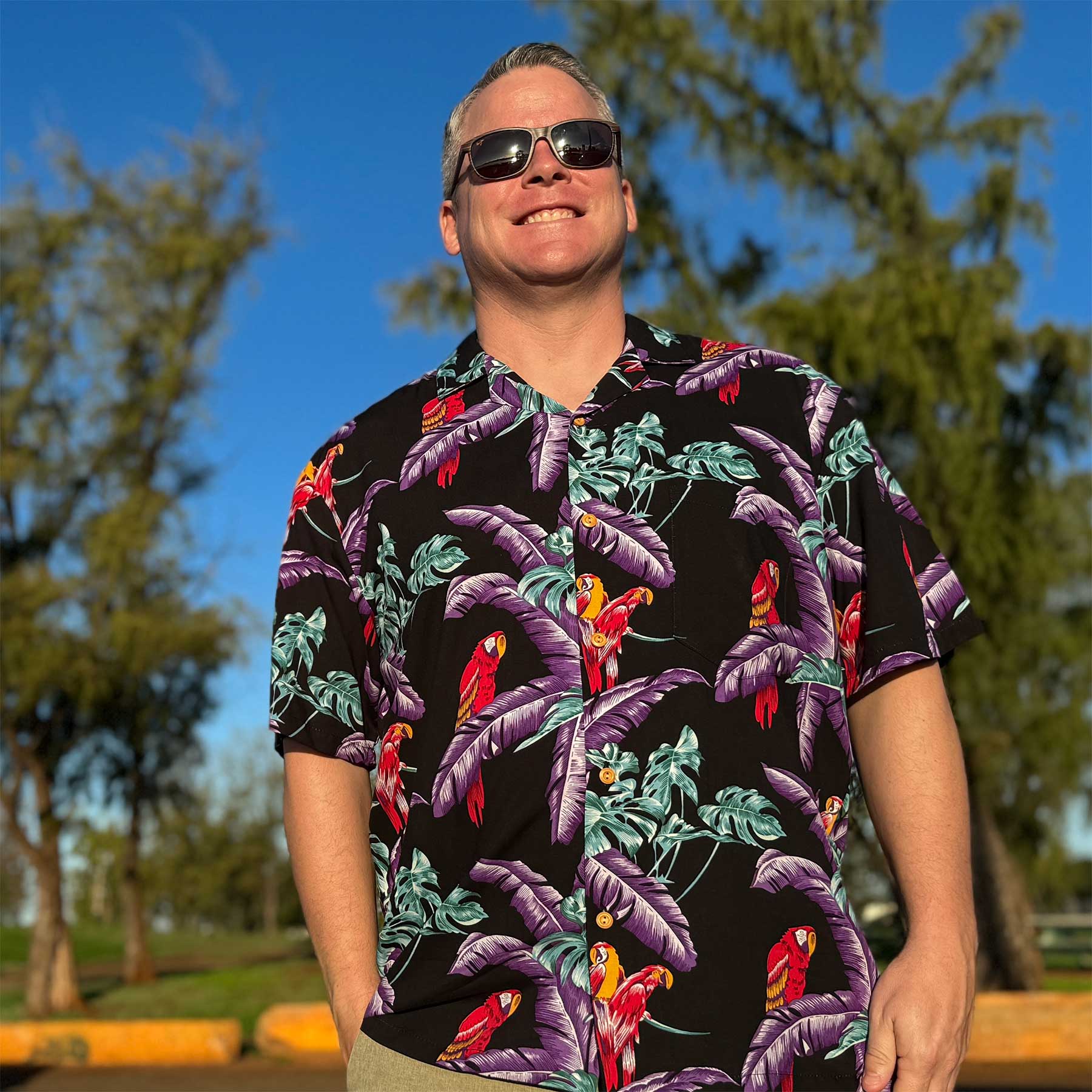 Paradise Found Magnum PI Black Aloha Shirt