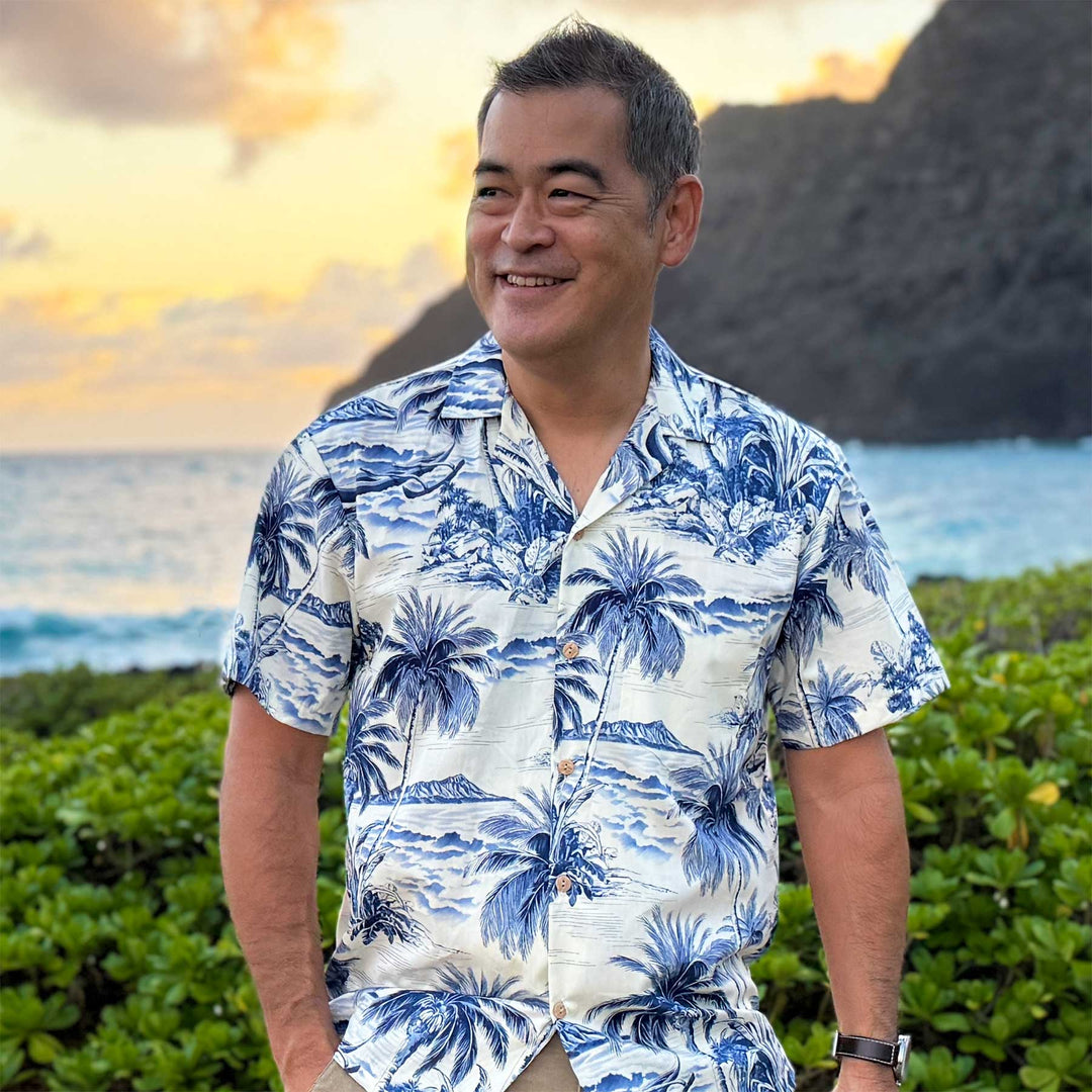 Waikiki Beach - Blue AlohaFunWear.com Waikiki Beach - Blue AlohaFunWear.com