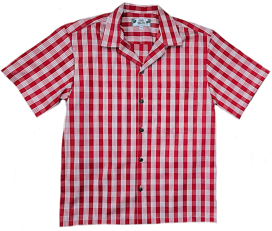 Red Palaka Lettering Palaka Red Hawaiian Shirt - Two Palms – AlohaFunWear.com