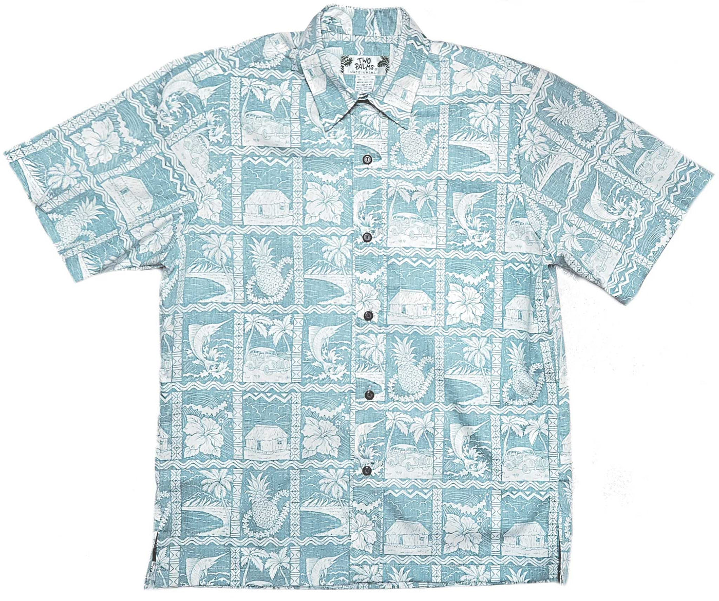 Reverse Pineapple Shack Teal  Hawaiian Shirt