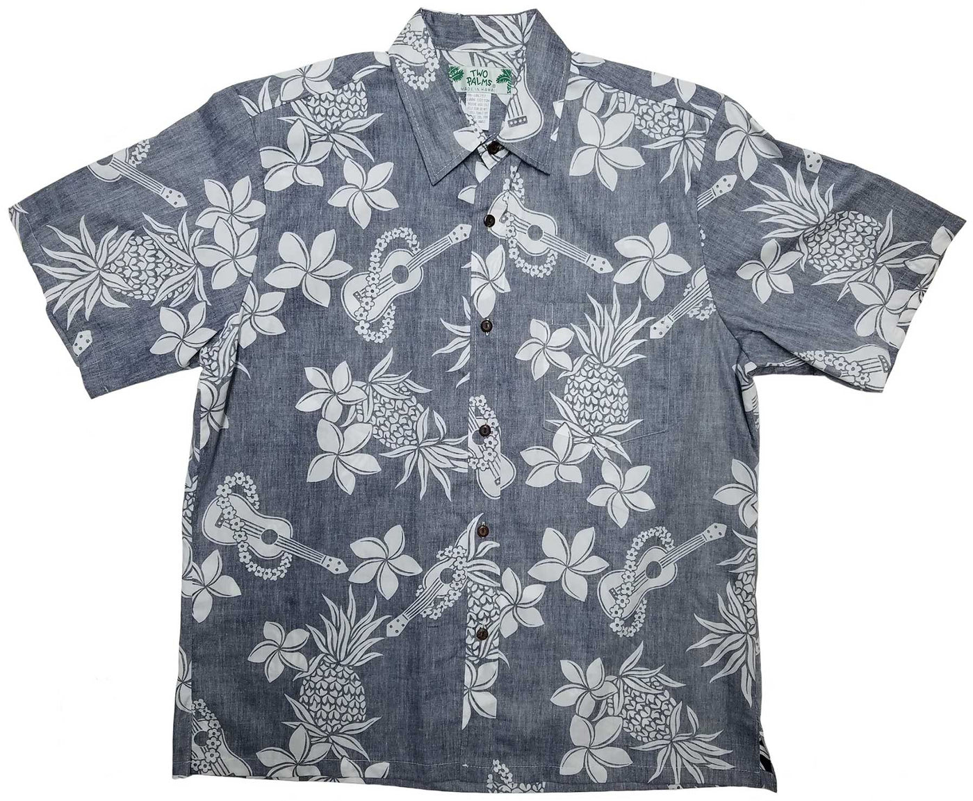 Reverse Ukulele Navy Hawaiian Shirt