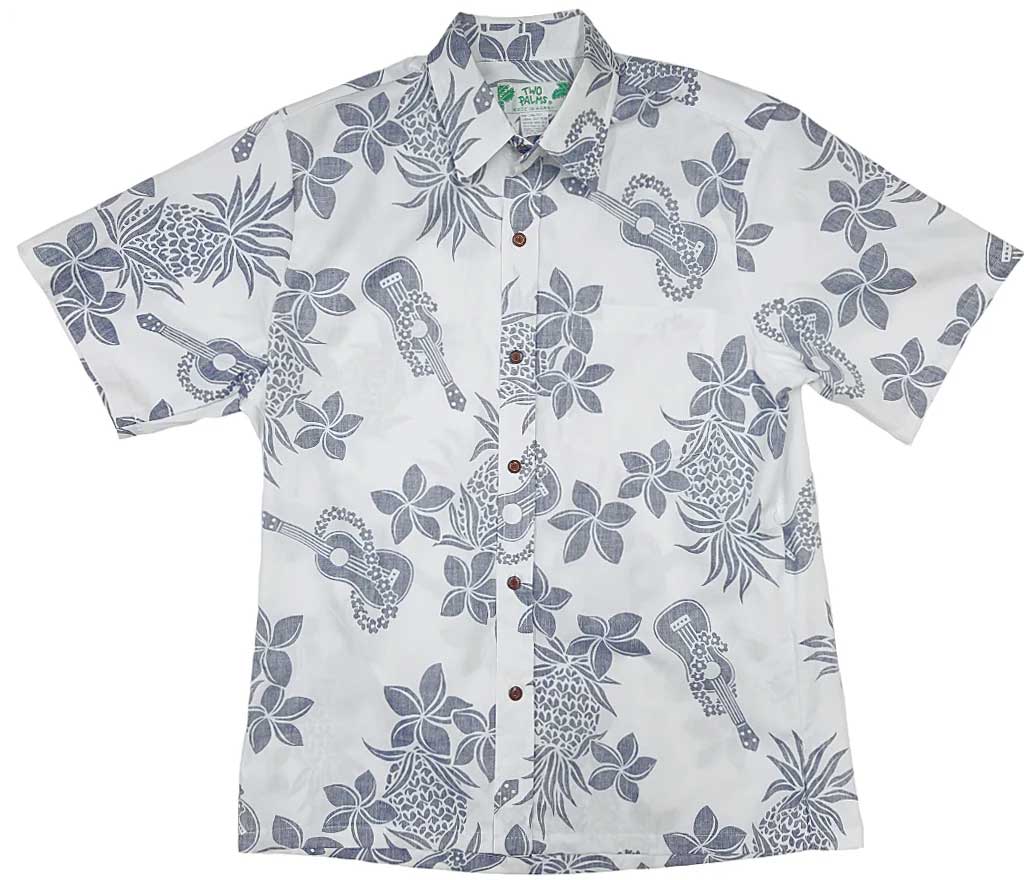 Reverse Ukulele White Hawaiian Shirt