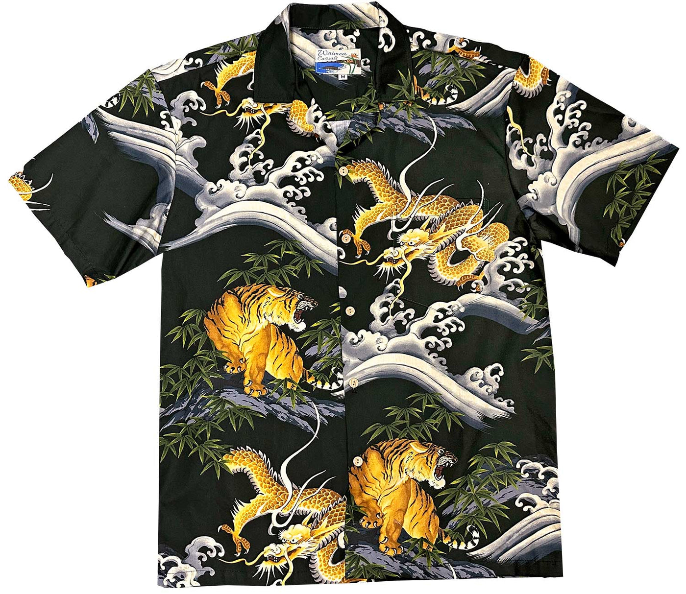Dragons & Tigers Black Hawaiian Shirt