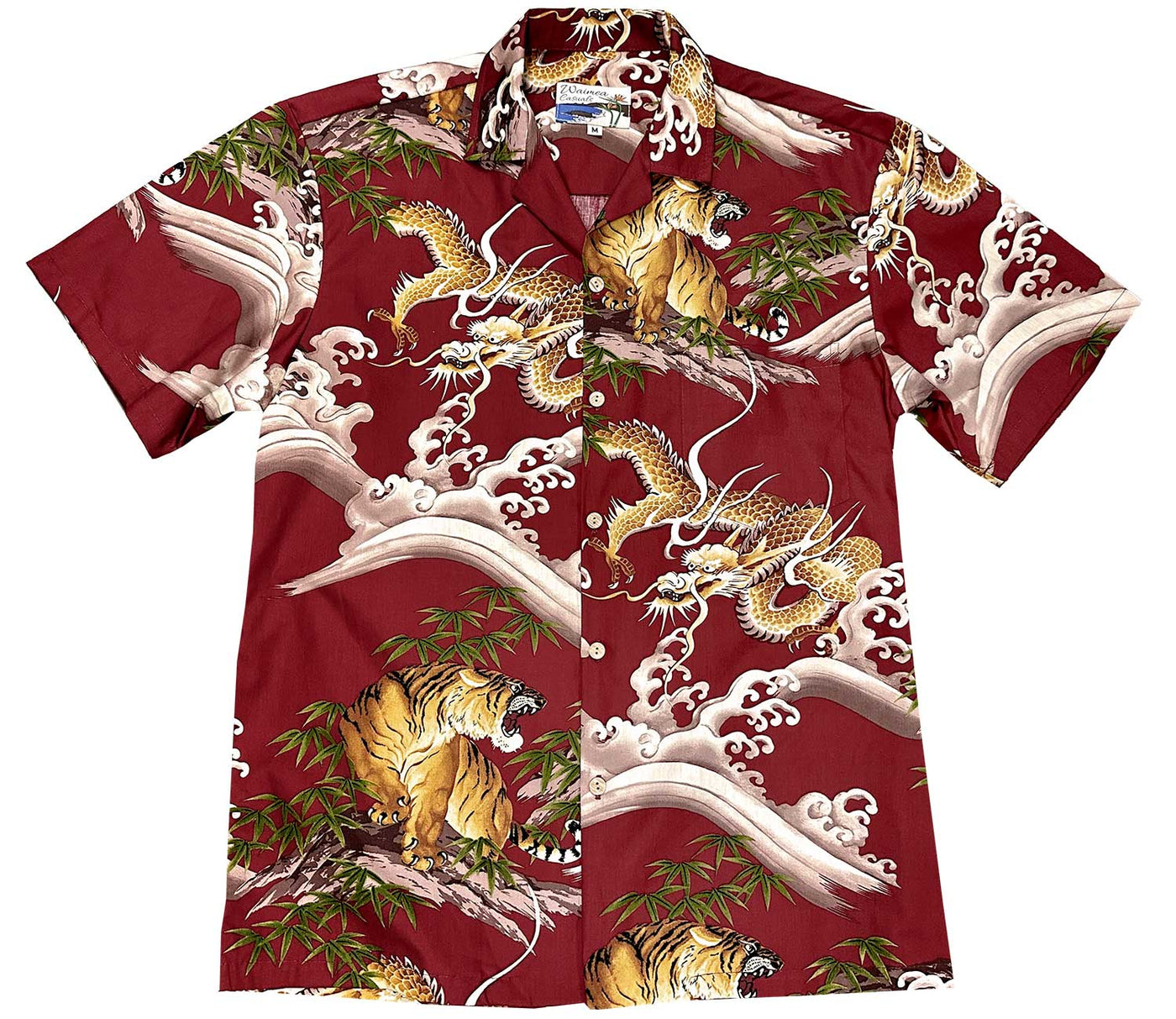 Dragons & Tigers Red Hawaiian Shirt