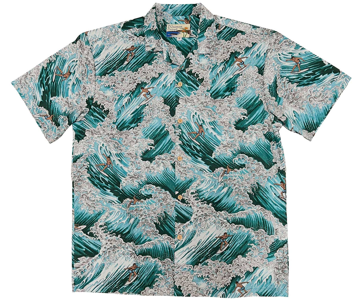 Surfer Turquoise Hawaiian Shirt