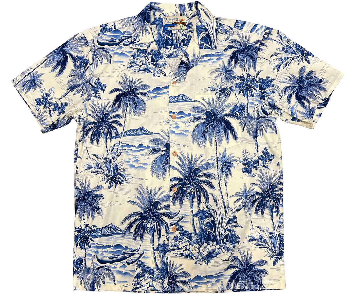 Waikiki Beach Blue Hawaiian Shirt