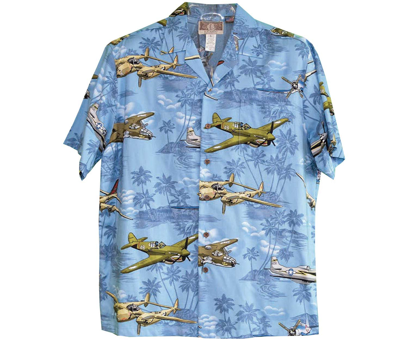 Vintage Air Power Blue Hawaiian Shirt