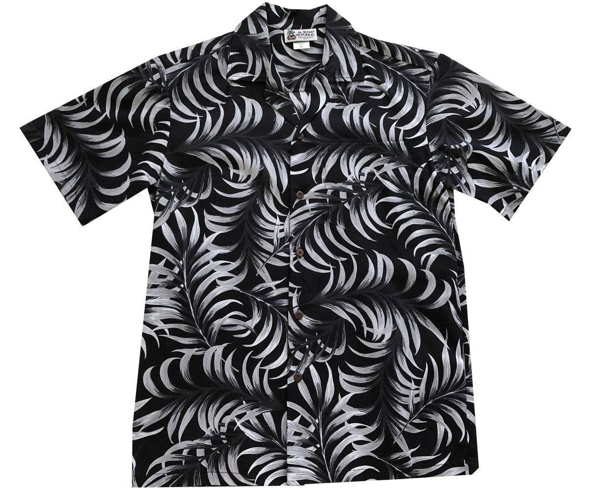 Tropical Tradewinds Black Hawaiian Shirt