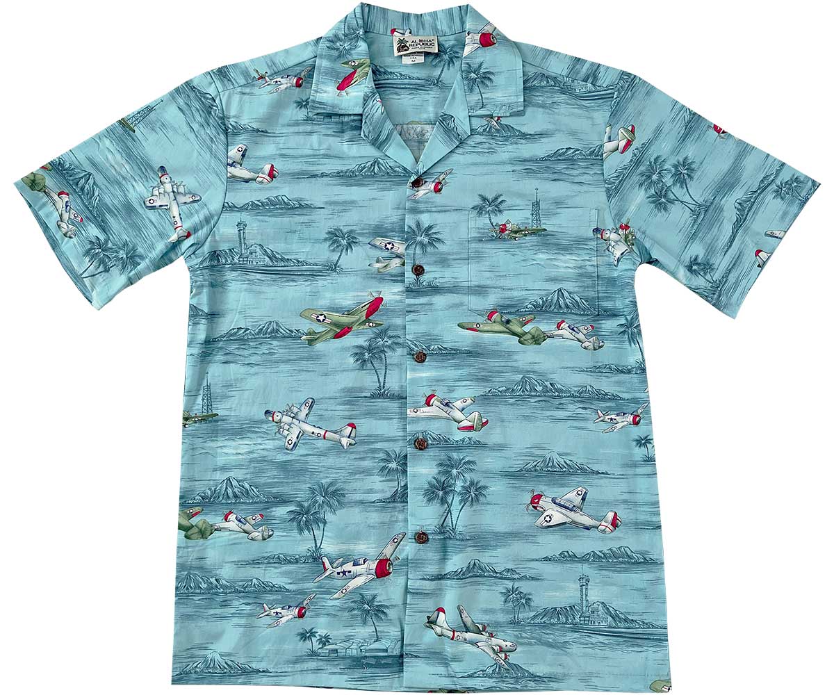 Island Wings Blue Hawaiian Shirt