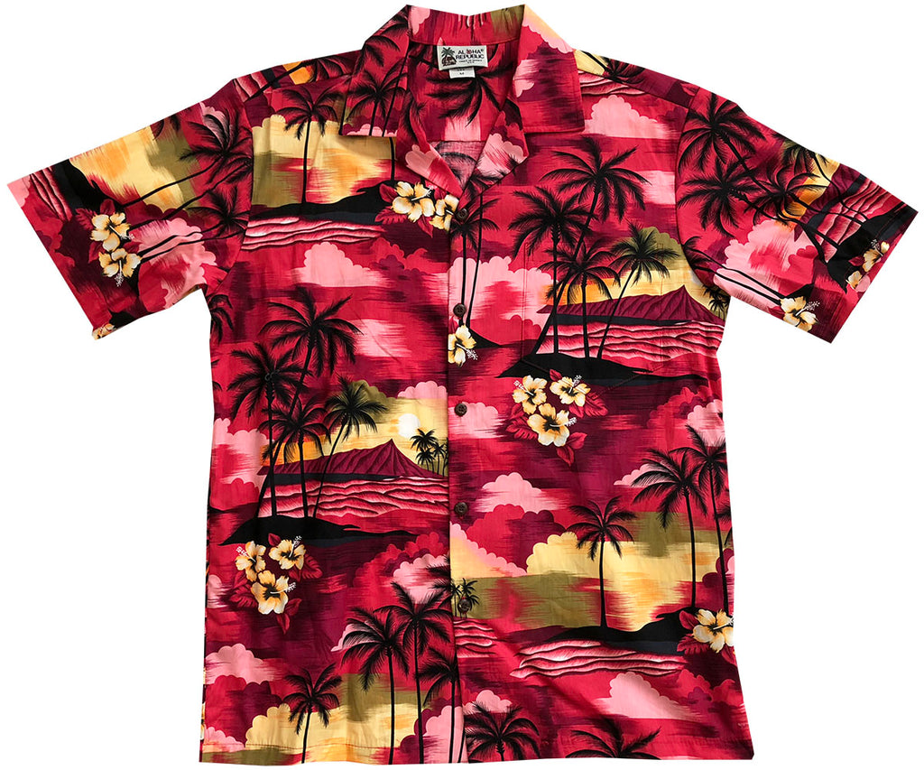 Aloha Republic Diamond Head Dusk Blue Hawaiian Shirt X-Large