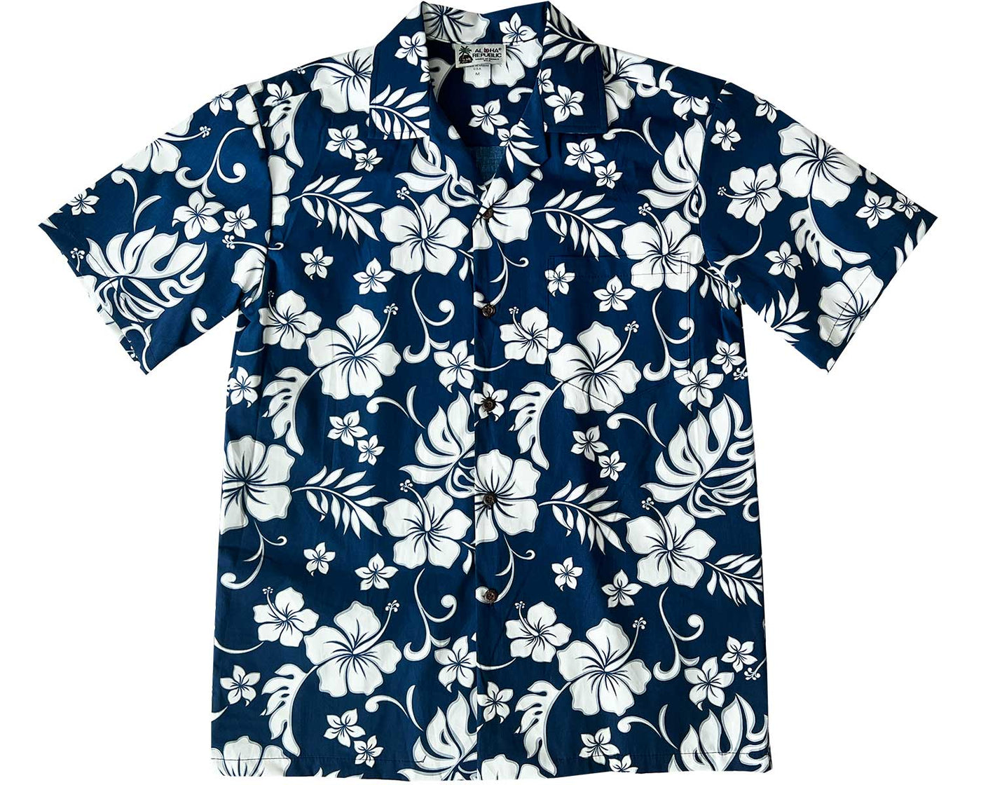 Hibiscus Party Navy Hawaiian Shirt