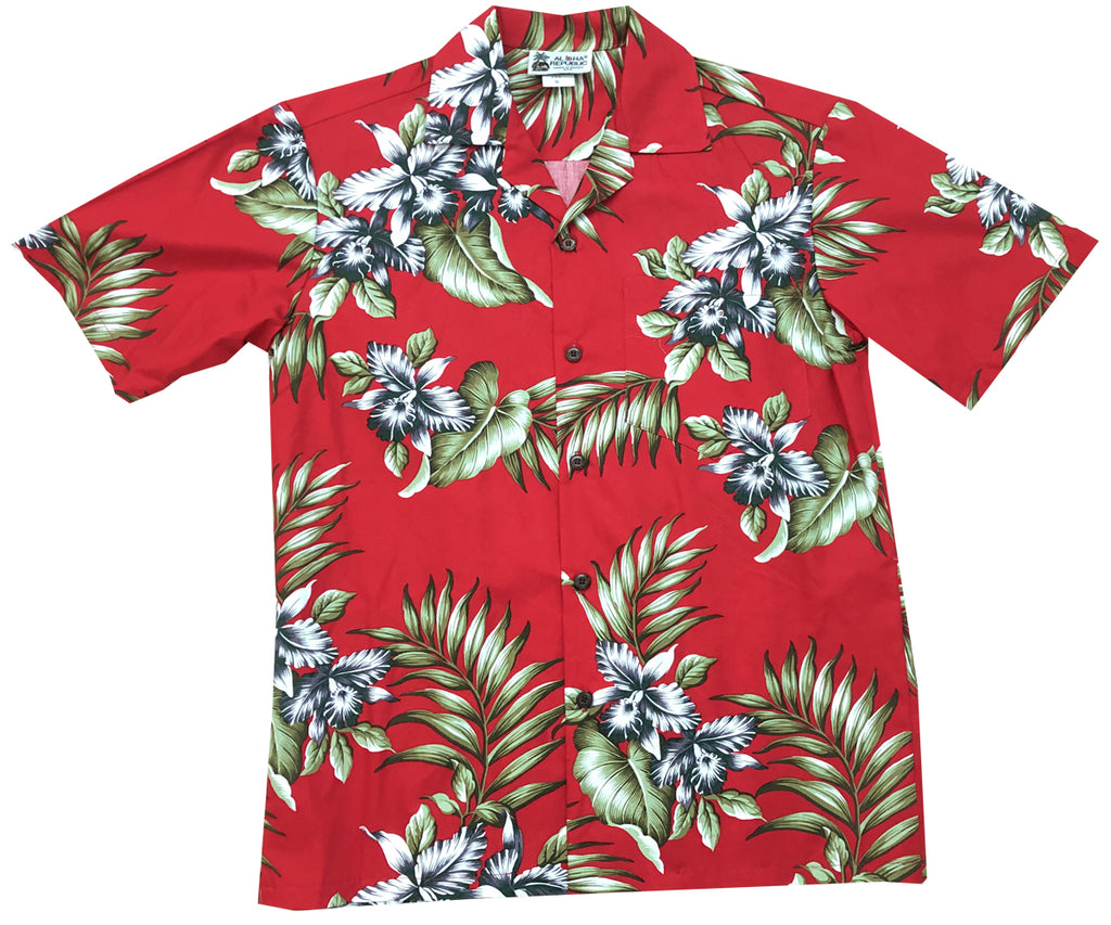 Aloha Republic Hibiscus Party Red Hawaiian Shirt 3XL