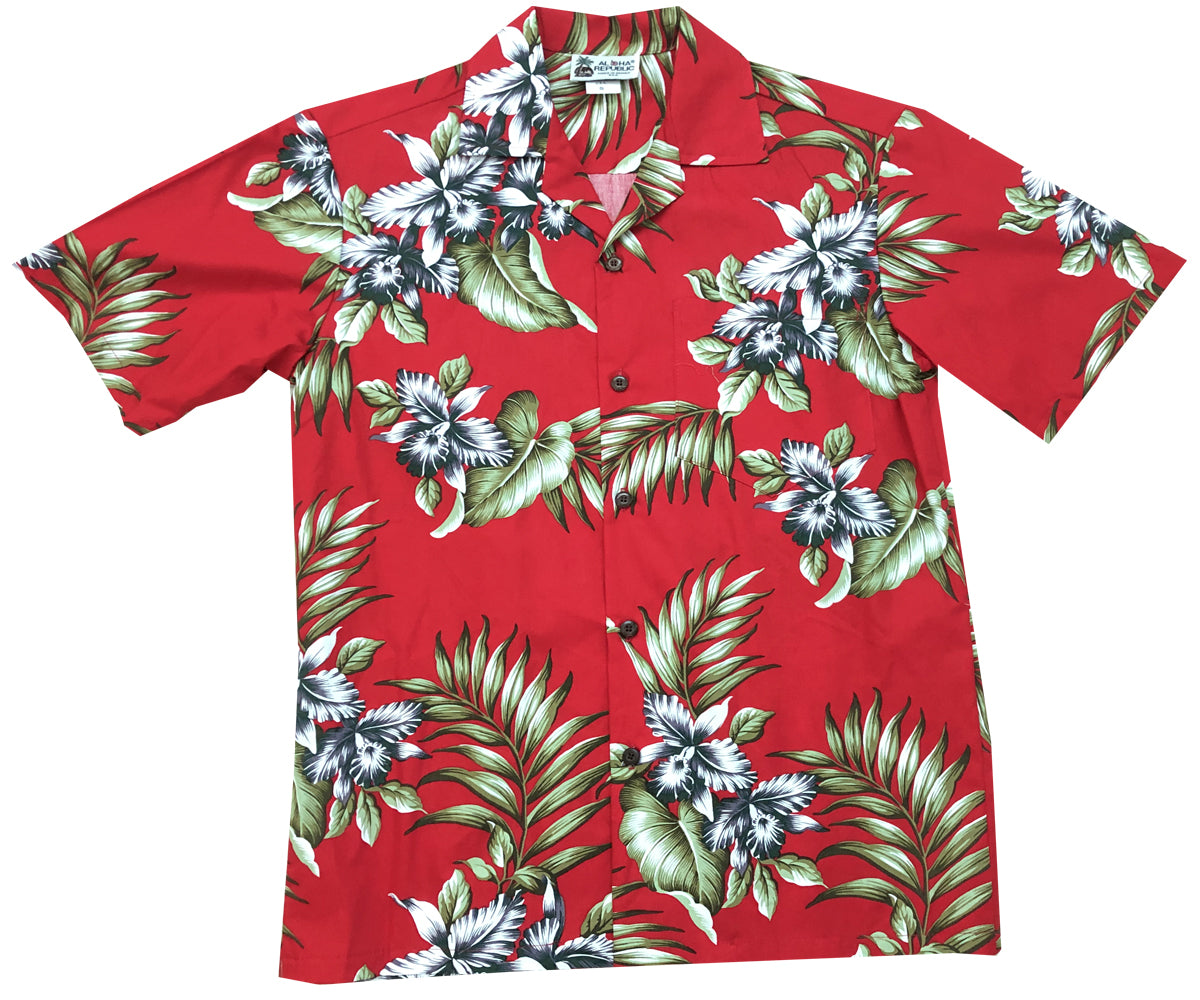 Triple Orchid Red Hawaiian Shirt