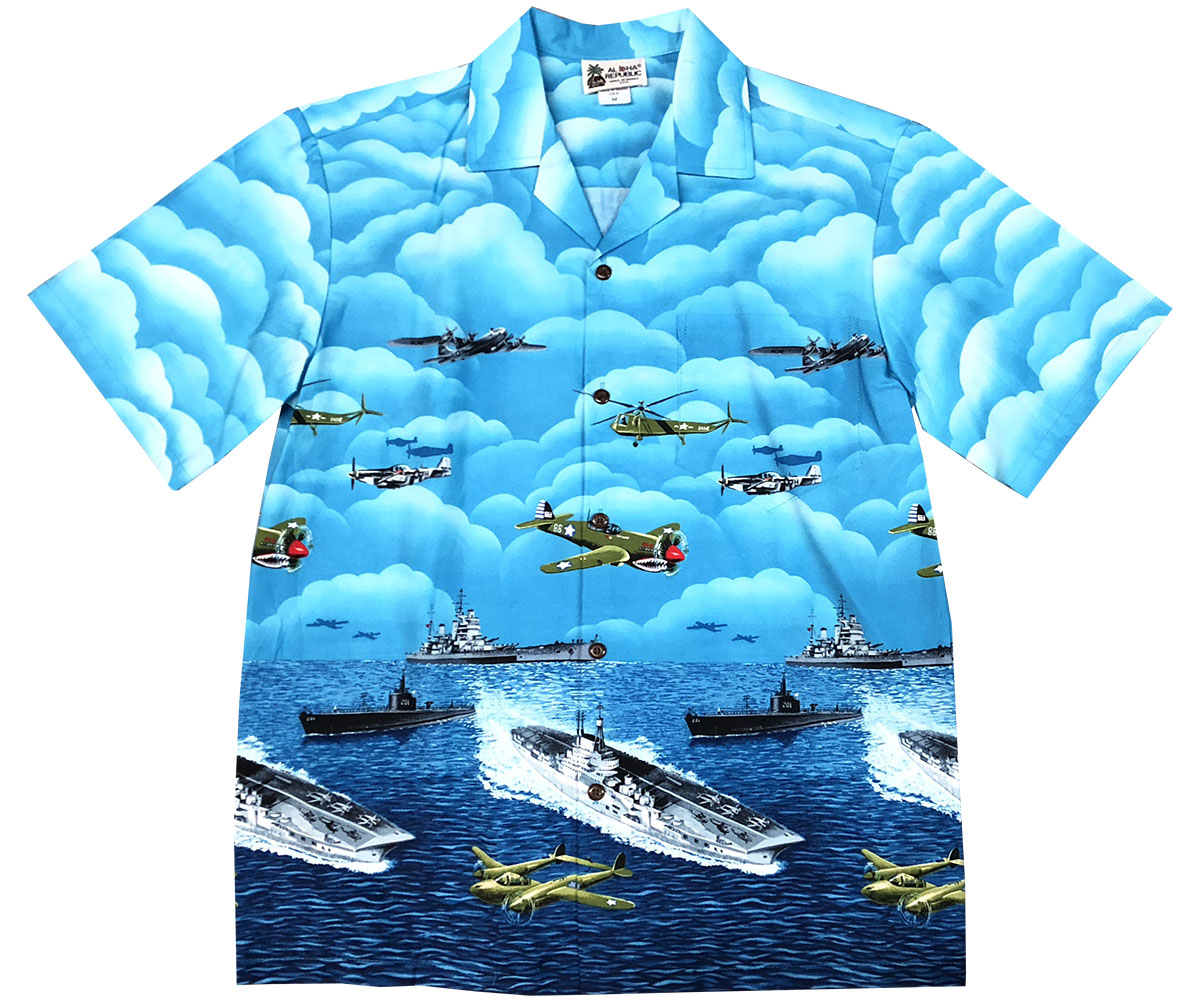 Vintage Pacific Operations Blue Hawaiian Shirt