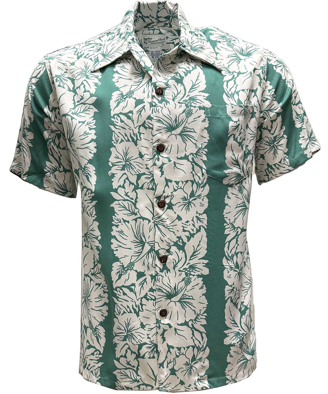 Classic Hibiscus Green Retro Hawaiian Shirt