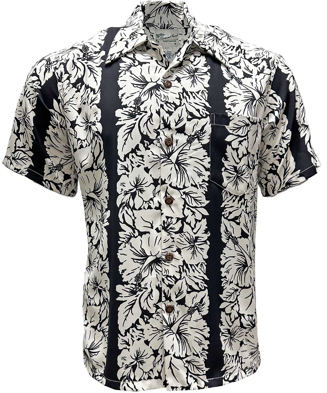 Classic Hibiscus Black Retro Hawaiian Shirt