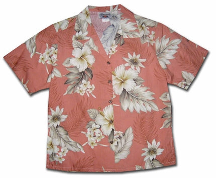 Floral Garden Peach Women's Hawaiian Shirt