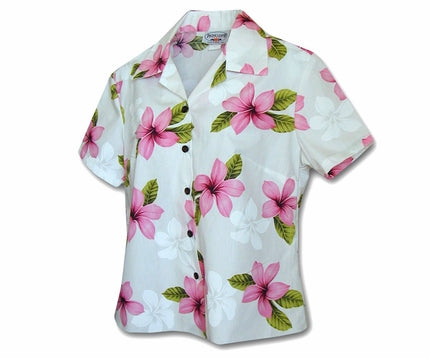 Island Pricess Pink Fitted Women's Hawaiian Shirt