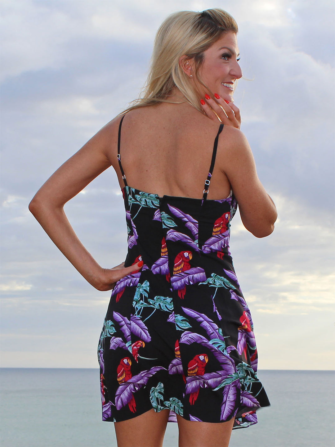 jungle cocktail dress Ruffle Jungle Print Midi Dress Multicolor / XL
